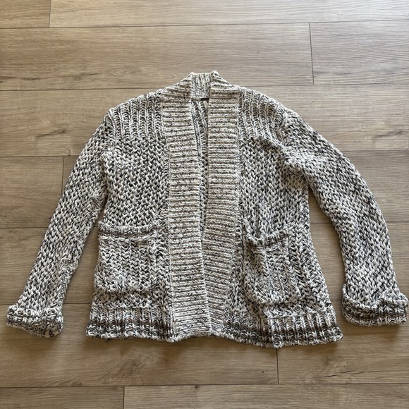 Free People Sweaters - Free People Sweater XS Gray‎ Knit Heavy Thick Cotton Cardigan Open Oversized